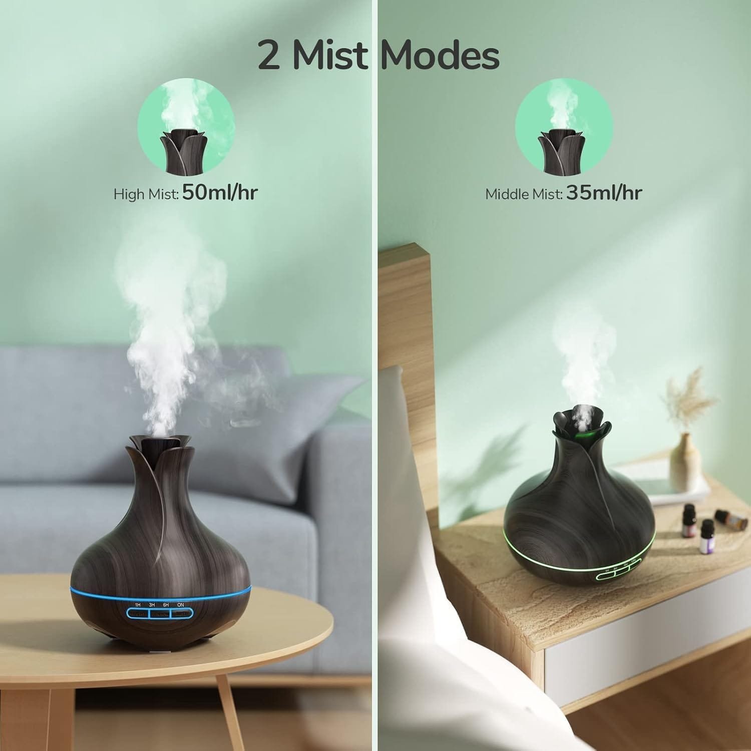 600ml aromatherapy diffuser with 8 essential oils and LED lights