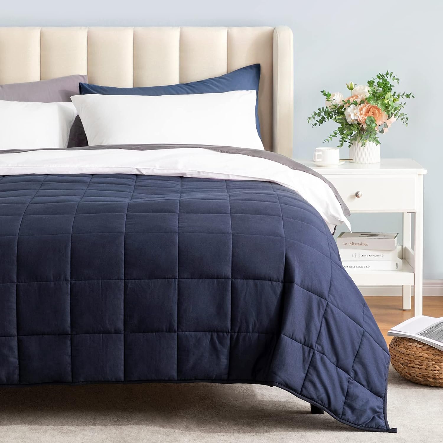 Weighted Blanket King Size Navy Blue 2