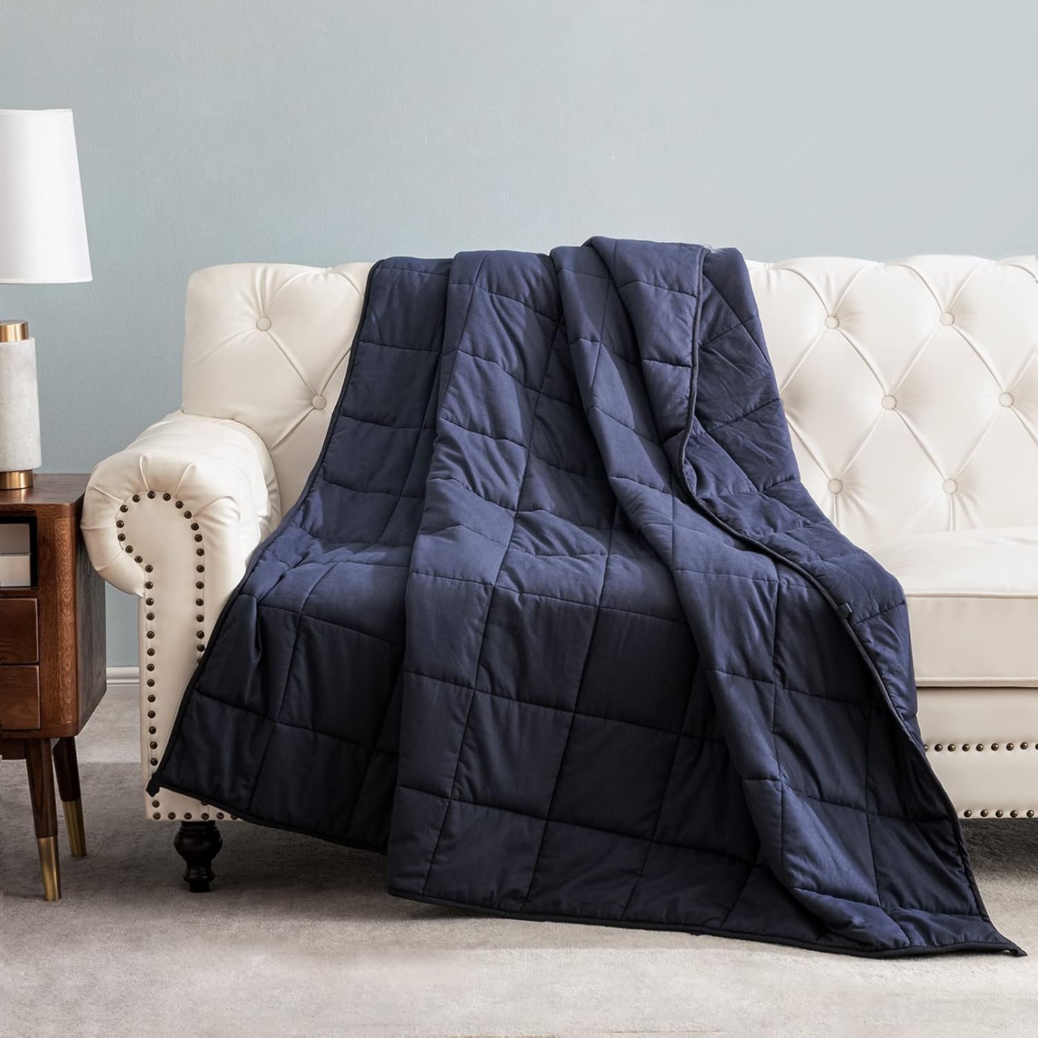 Weighted Blanket King Size Navy Blue 4