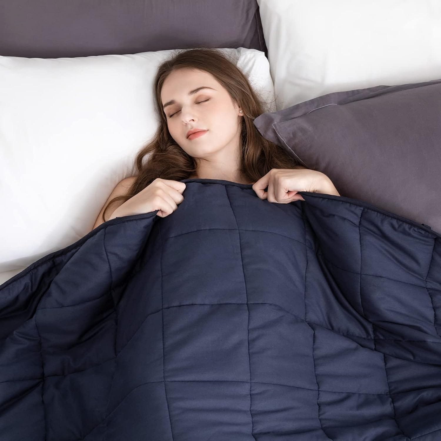 Weighted Blanket King Size Navy Blue 7