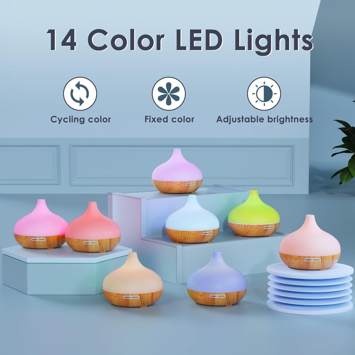 Quiet diffuser for bedroom use with customizable timer