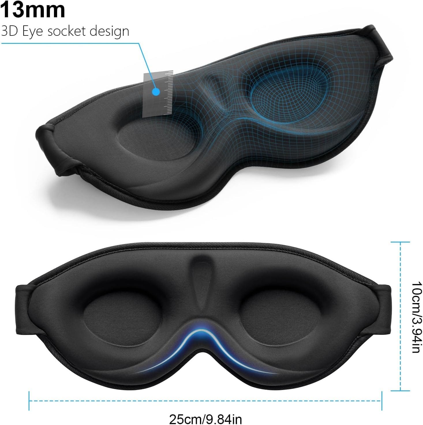Gritin 3D blackout sleep mask with contoured eye space