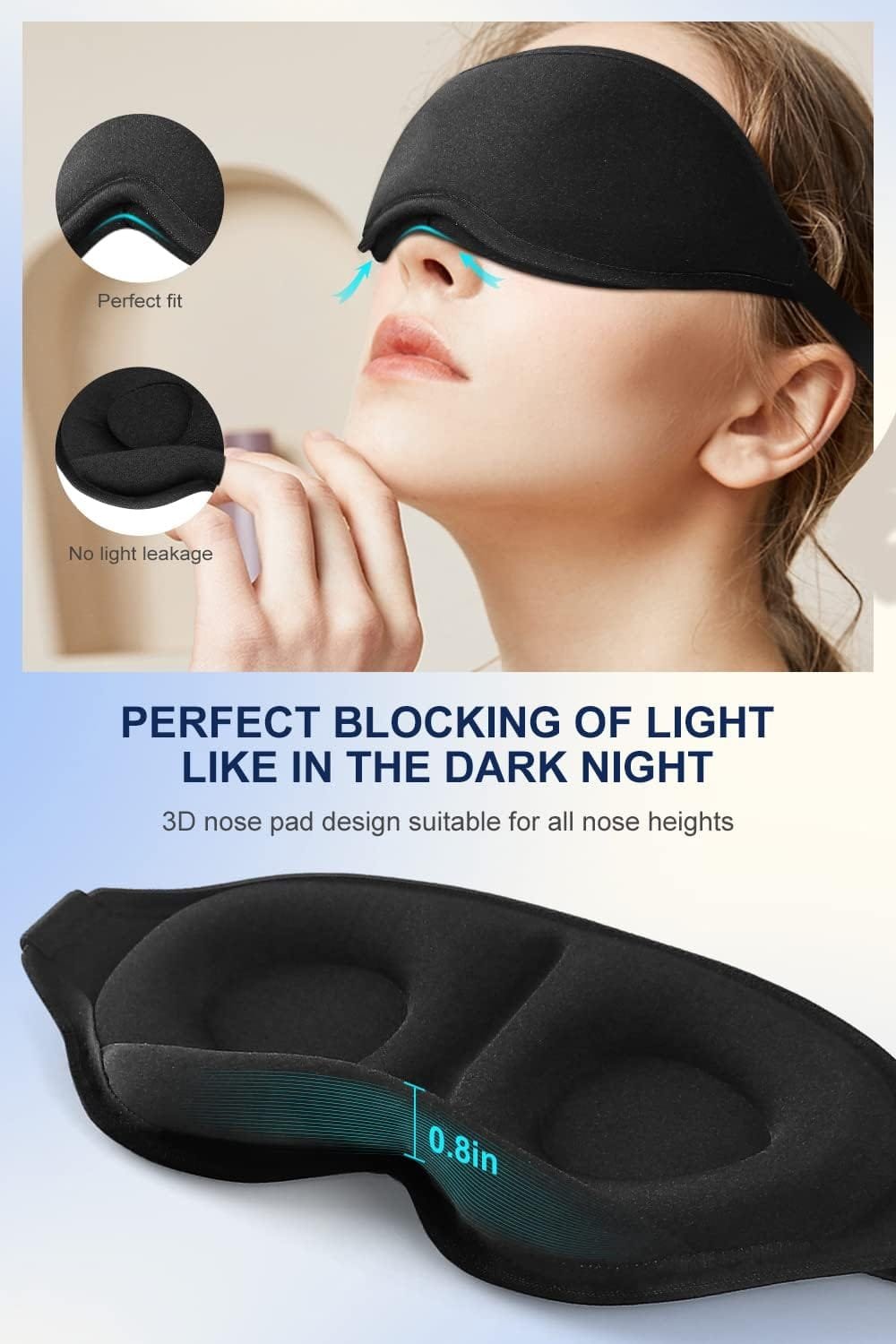 Elastic band with adjustable buckle shown on eye mask