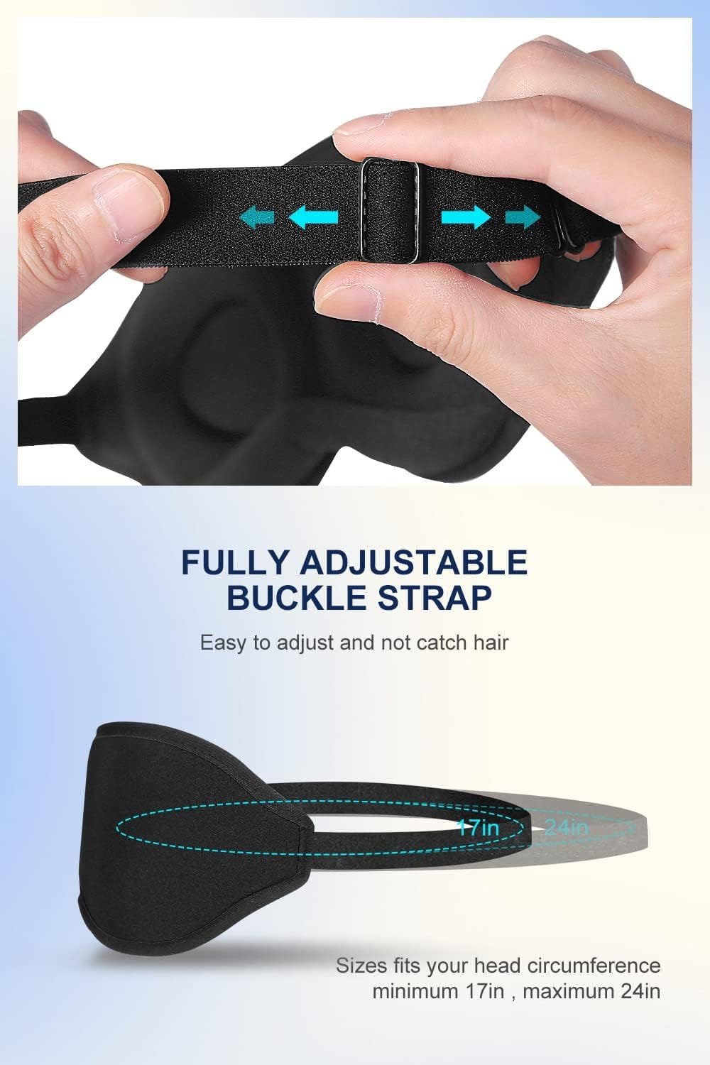 Side view of Aosun eye mask showing contoured memory foam