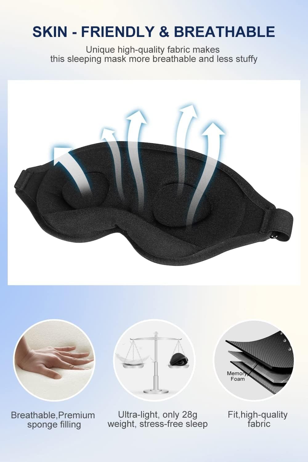 Aosun 3D sleep mask with extra nose padding for blackout