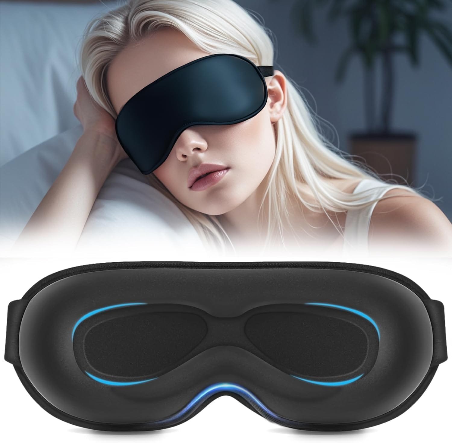 Ultra-lightweight Lycra sleep mask for travel or home
