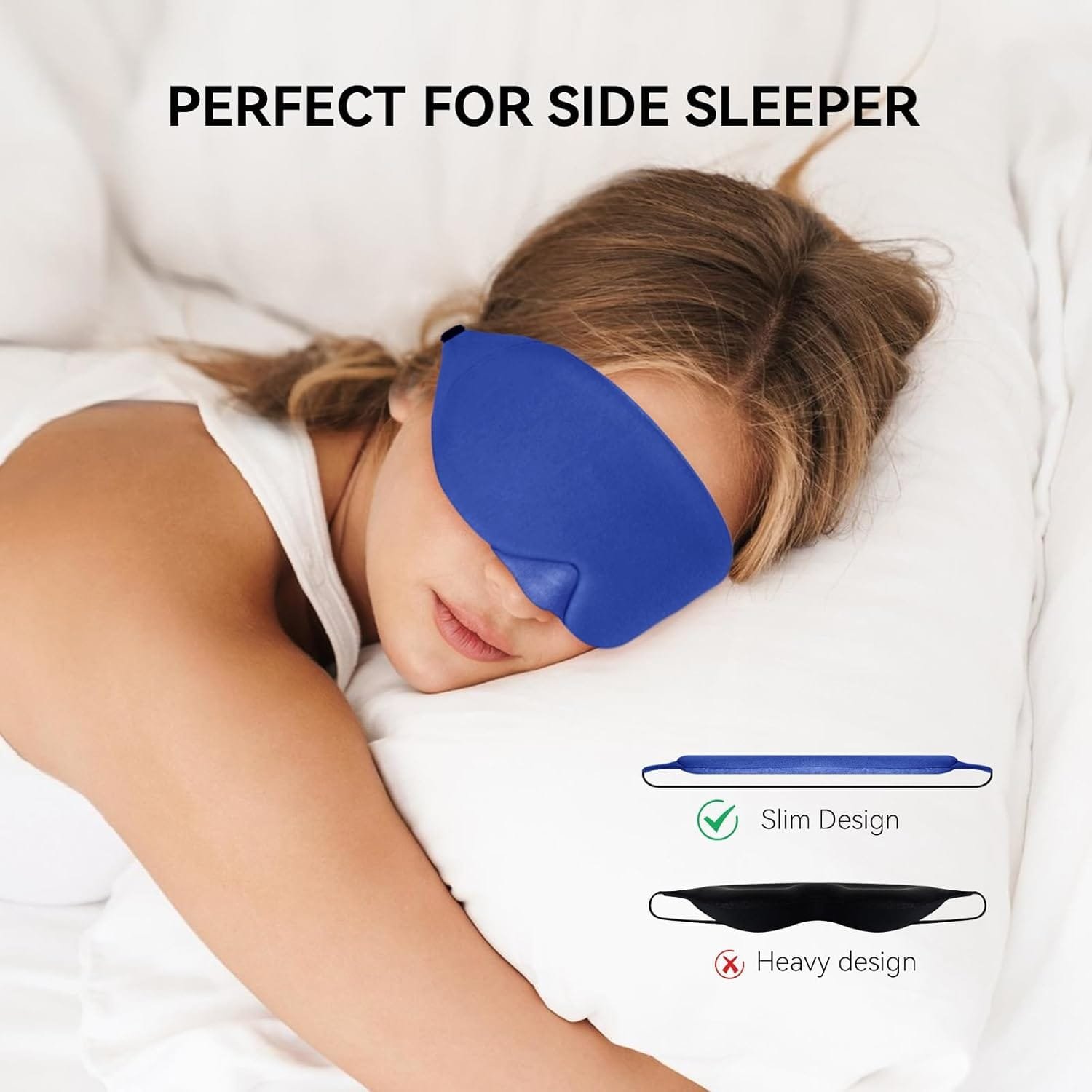 Cotton sleep mask shown with included travel pouch