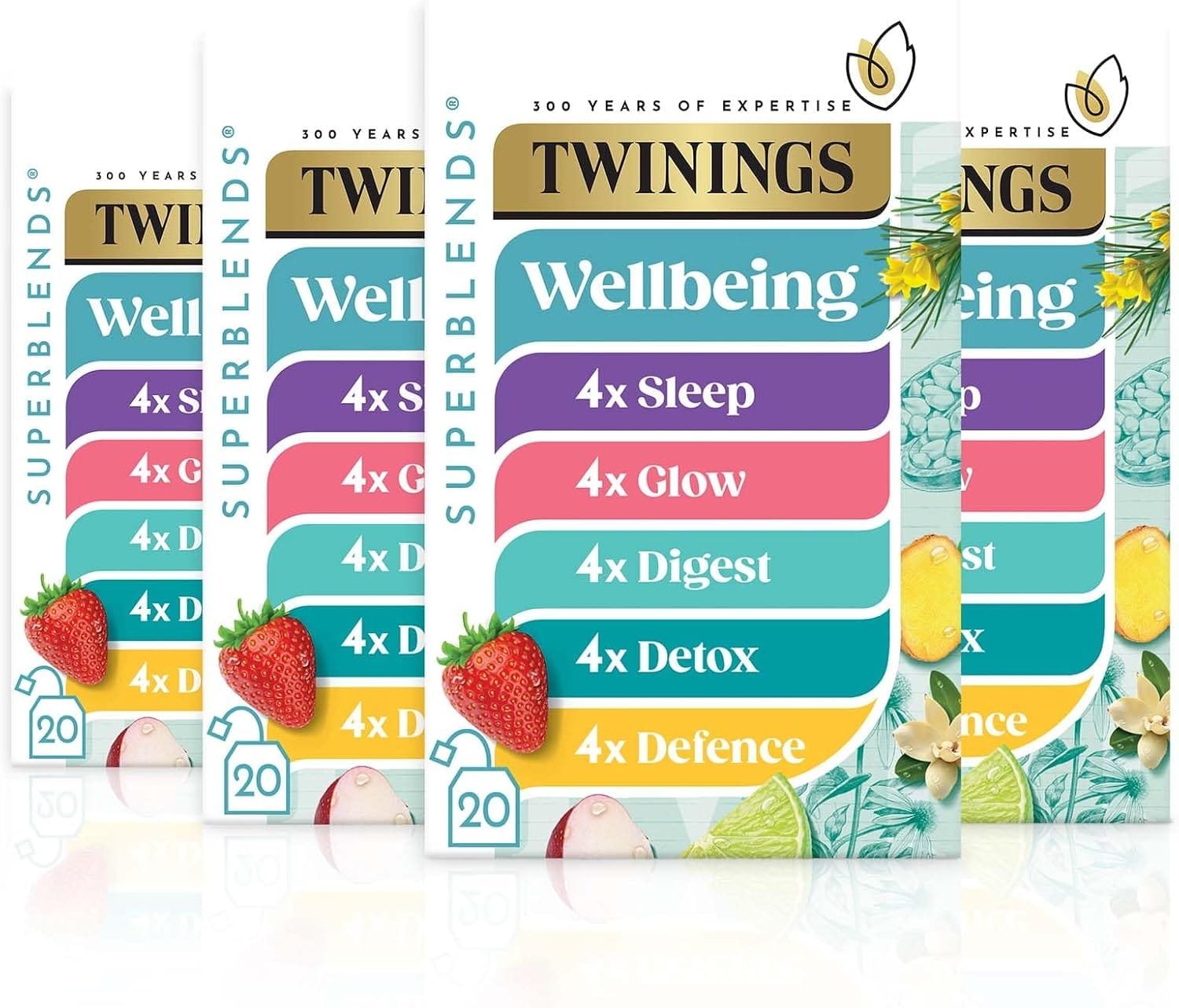 Twinings Wellbeing Collection box with Sleep Tea and other herbal blends