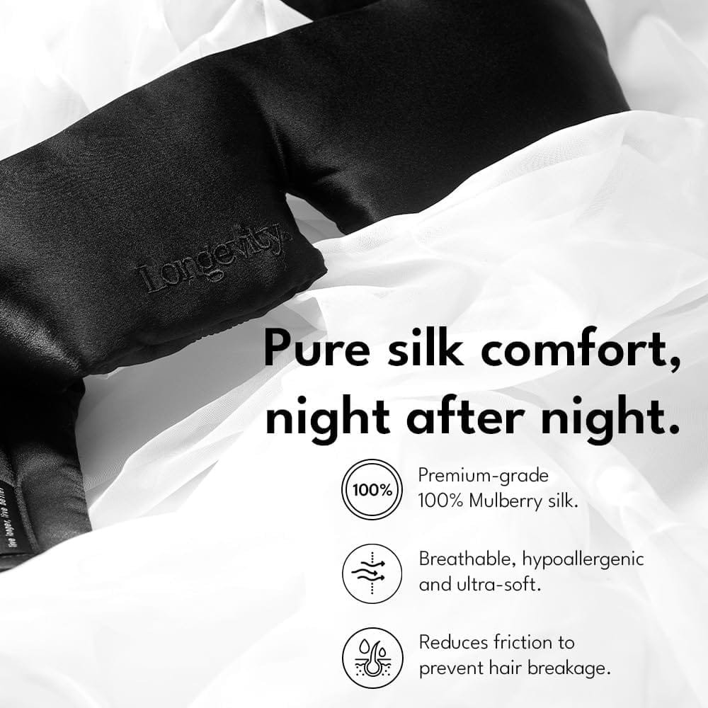 Close-up of silk fabric and bio-contoured eye area