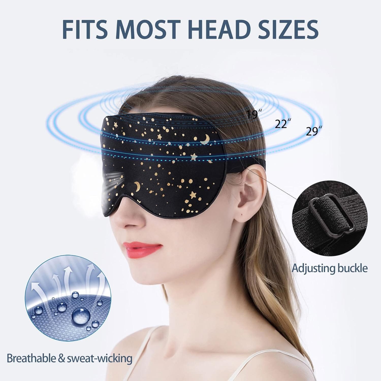 Mask shown laid flat highlighting double-sided silk material