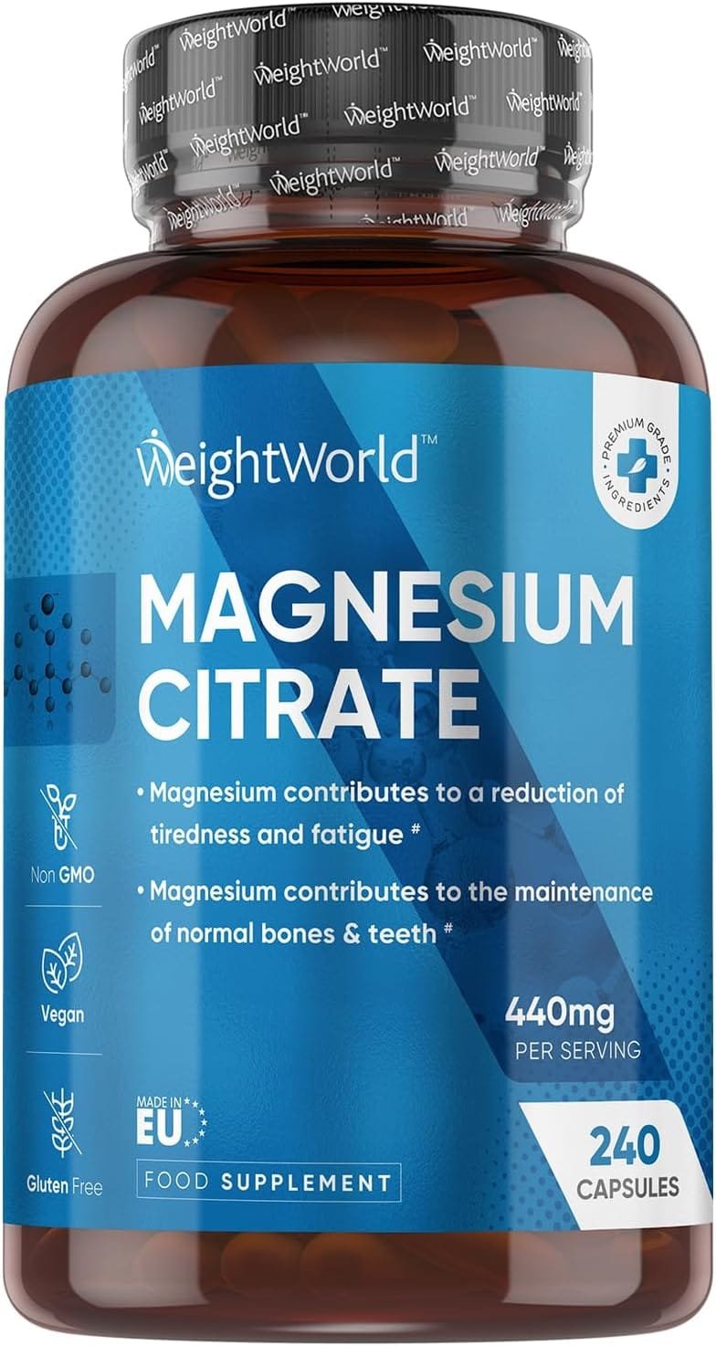 WeightWorld Magnesium Citrate capsules, 240 count high absorption magnesium