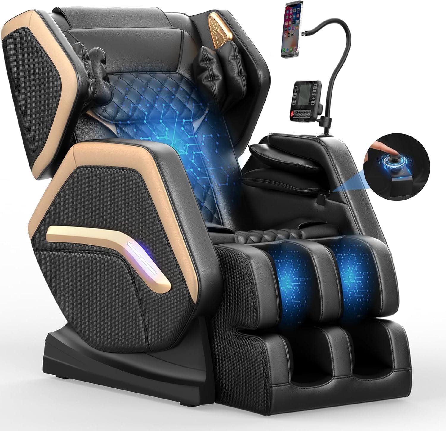 1 NAGLIFOR 2025 Massage Chair, Massage Chairs Full Body for Back Fatigue, Zero Gravity, 10 Fixed Points, Mobile Controller, Airbags, Heating, Bluetooth Speaker & Nightlights