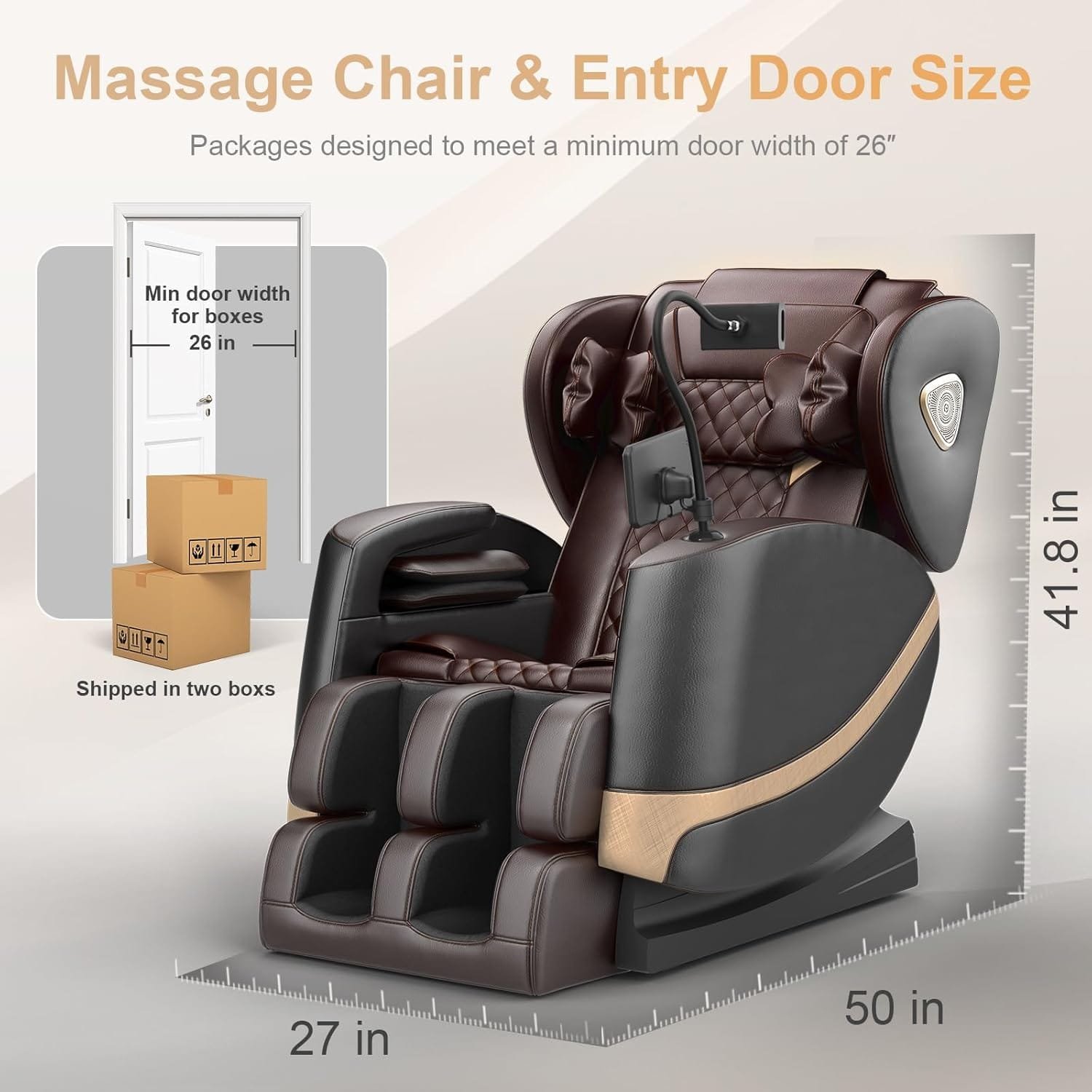 2 2025 Upgrade Massage Chair, Full Body Massage Chair with 10 Fix Points, Heating, Foot Massage, Auto Modes, Bluetooth Speaker, Touch Screen Controller, Zero Gravity Home Office