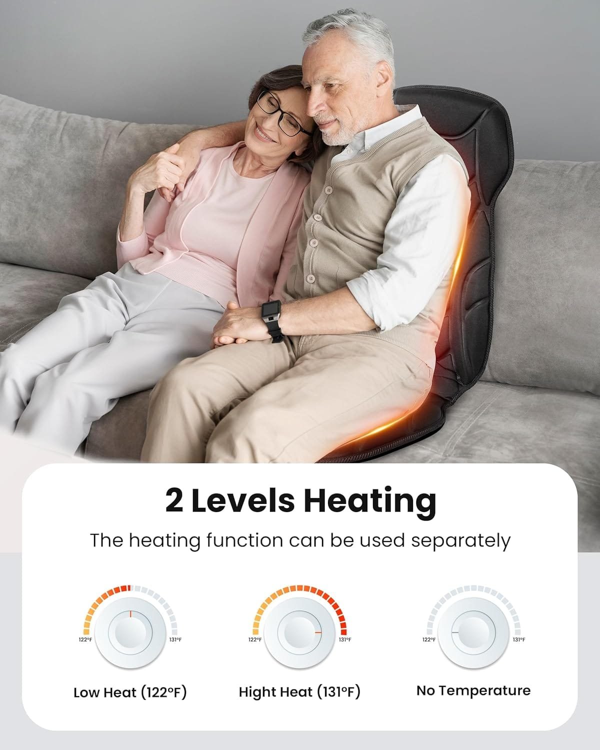 COMFIER Back Massager with Heat, Vibration Massage Cushion with 8 Massage Nodes & Modes, Massage Chair for Home Office, Heated Chair Massager for Back...