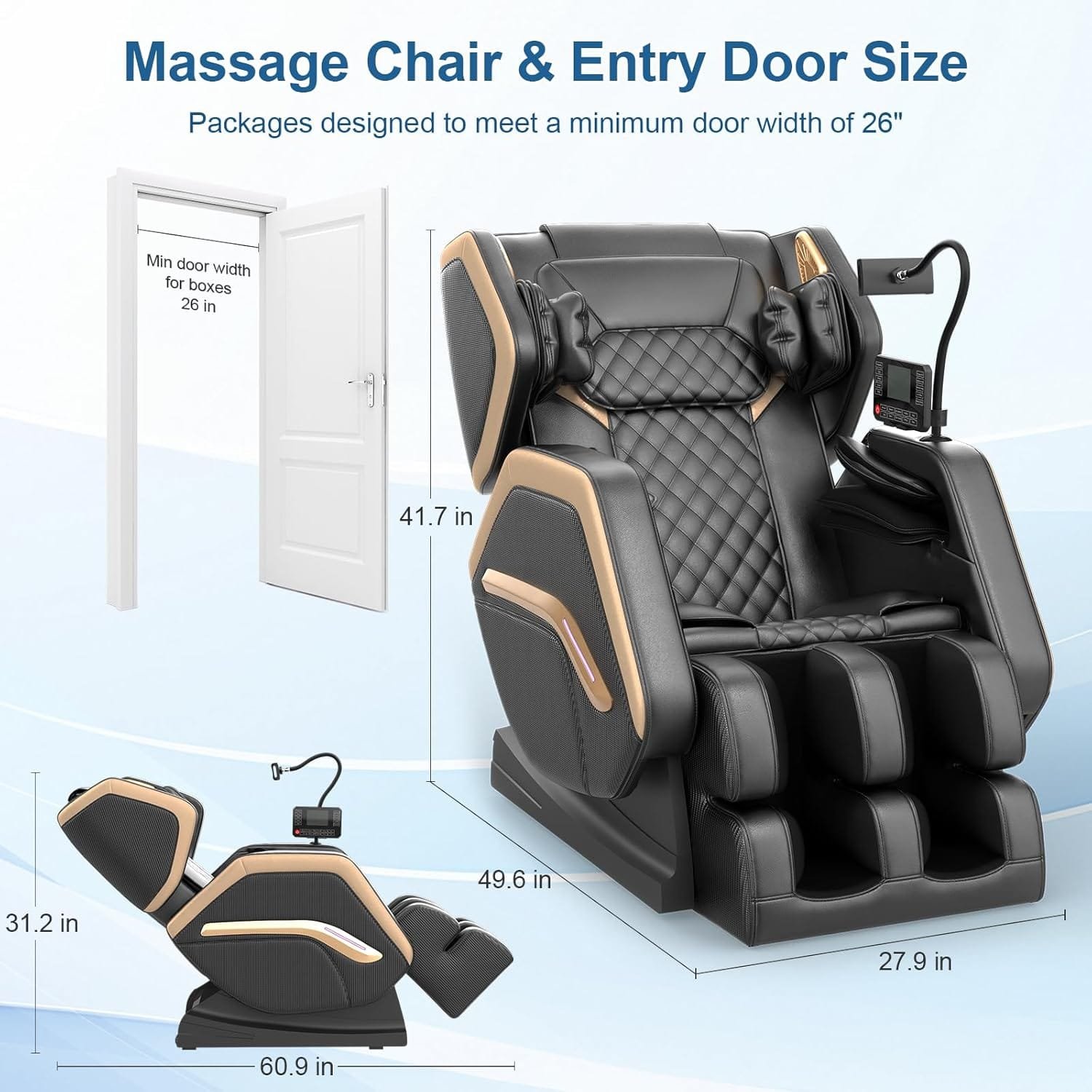 2 NAGLIFOR 2025 Massage Chair, Massage Chairs Full Body for Back Fatigue, Zero Gravity, 10 Fixed Points, Mobile Controller, Airbags, Heating, Bluetooth Speaker & Nightlights