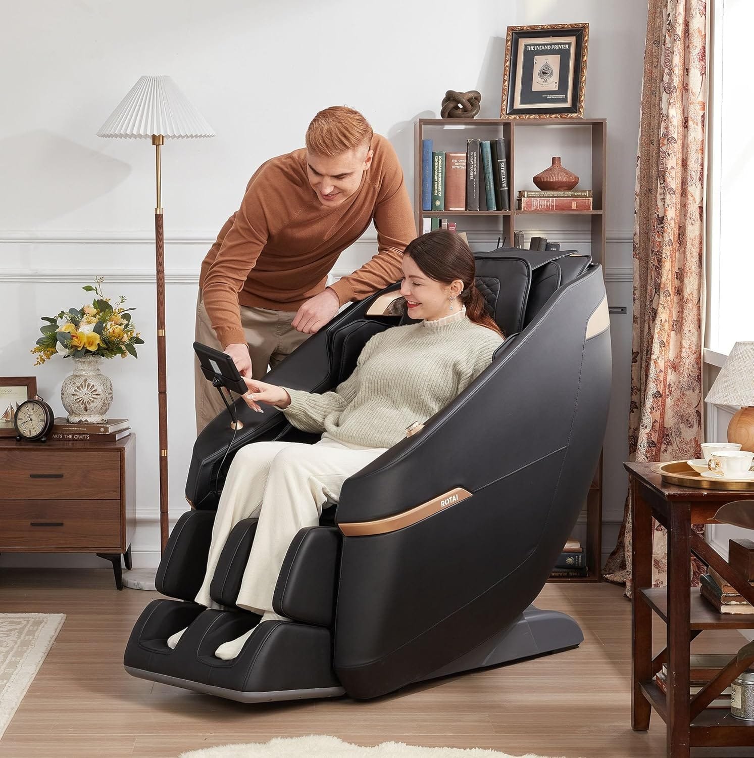 2 ROTAI Full Body Massage Chair,Zero Gravity Massage Chair for Home,Back Massagers for Pain Relief,Rocking Chair with Heat