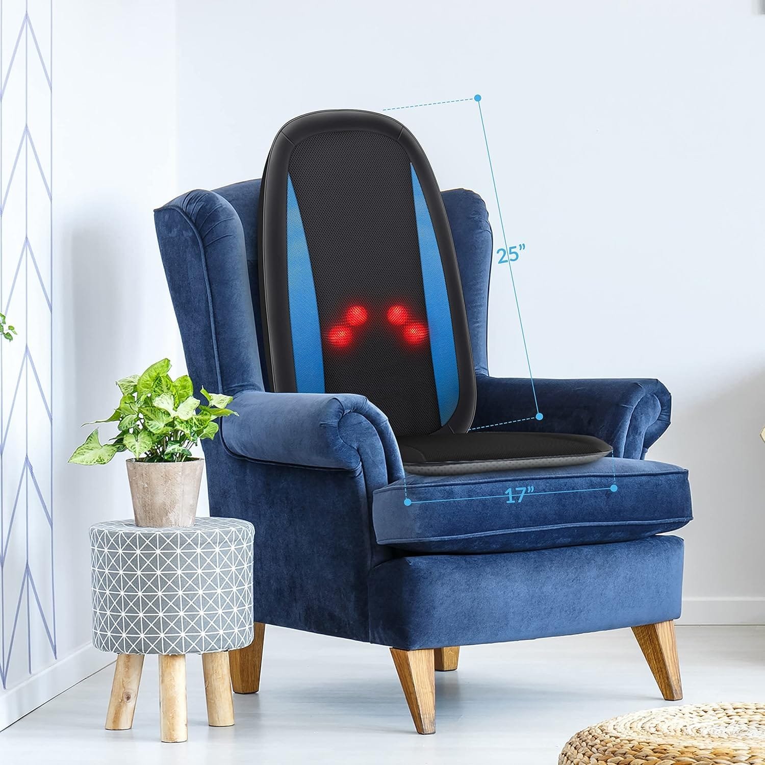 Comfier Shiatsu Back Massager with Heat -Deep Tissue Kneading Massage Chair, Massage Chair for Full Back