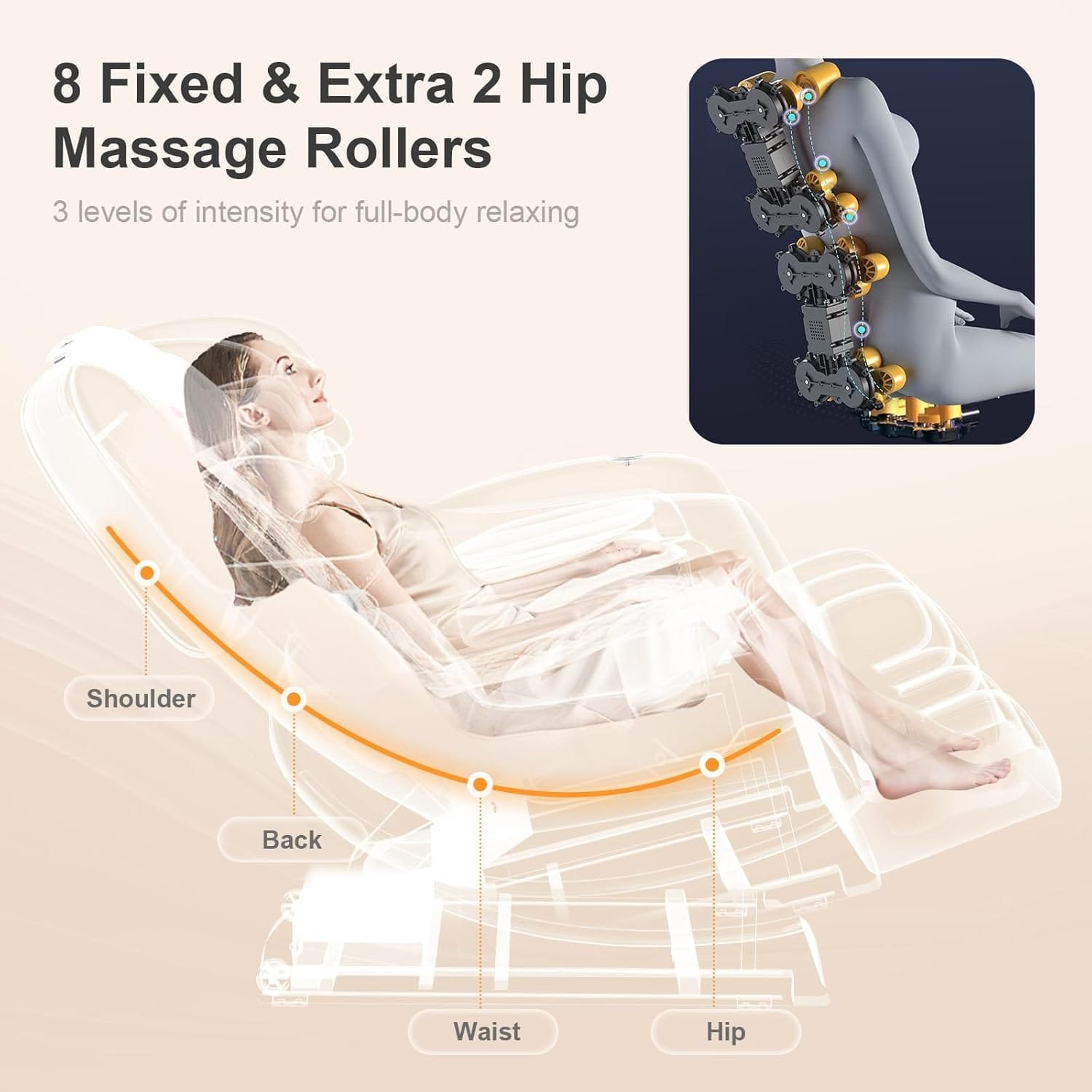 2025 Upgrade Massage Chair, Full Body Massage Chair with 10 Fix Points, Heating, Foot Massage, Auto Modes, Bluetooth Speaker, Touch Screen Controller, Zero Gravity Home Office