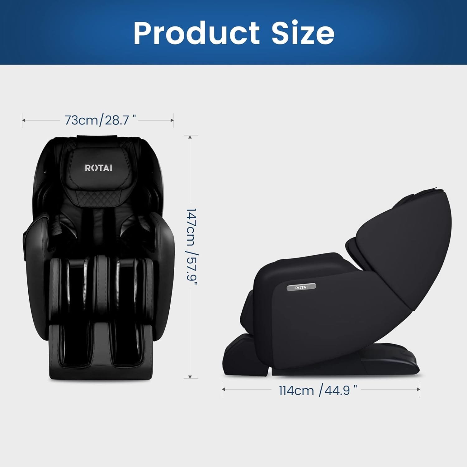 6 ROTAI Massage Chair with Heat Neck Shoulder Back Massage Recliner,Full Body Massage
