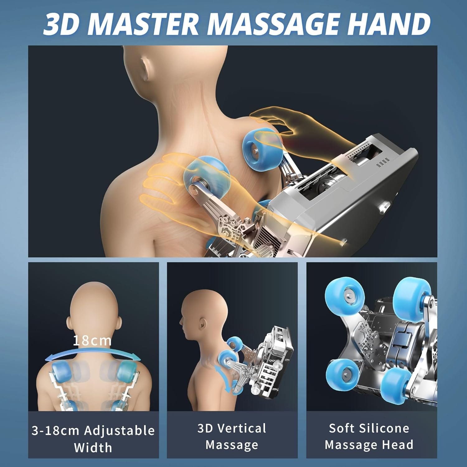 HealthRelife Full Body Massage Chair - Zero Gravity Smart Massage Chair - 3D Robotic Hands with SL Rail