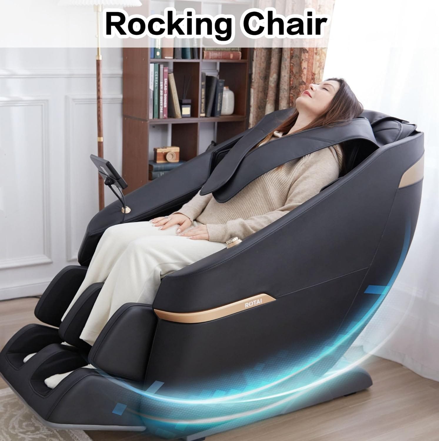 5 ROTAI Full Body Massage Chair,Zero Gravity Massage Chair for Home,Back Massagers for Pain Relief,Rocking Chair with Heat