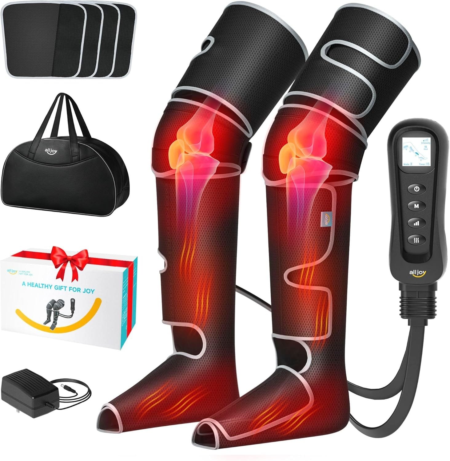ALLJOY Leg Massager for Circulation and Pain Relief, Birthday Gifts for Men Dad Women Mom, Leg Massager with Heat and Compression, 2 Heat 5 Modes 4...