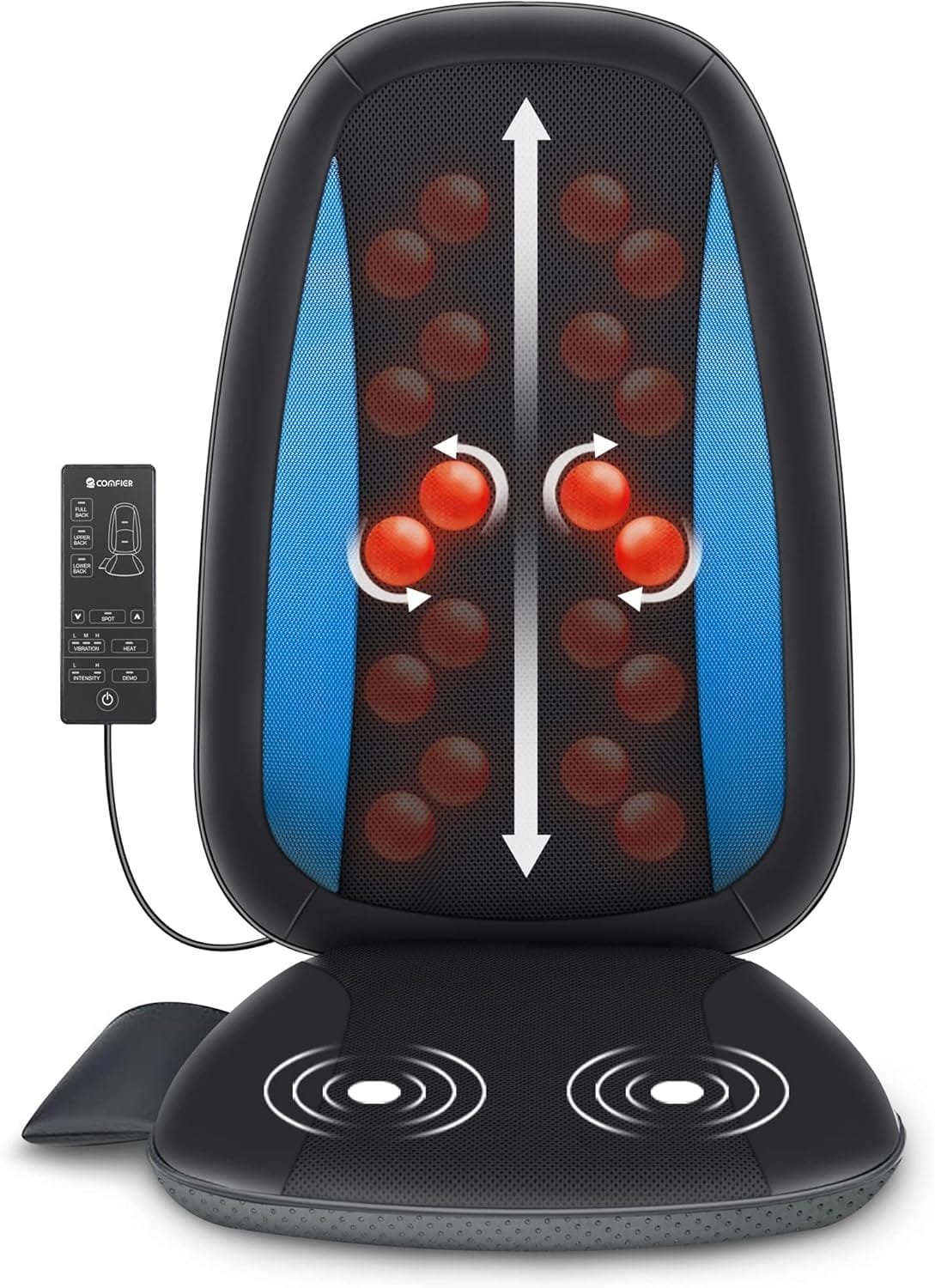 Comfier Shiatsu Back Massager with Heat -Deep Tissue Kneading Massage Chair, Massage Chair for Full Back