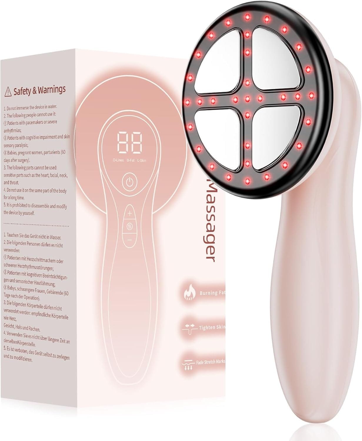 Depsoul Cellulite Machine - Cellulite Remover 4 in 1 Handheld Cellulite Massager Electric with Firming Skin Function for Belly, Waist, Arm, Butt, Leg...
