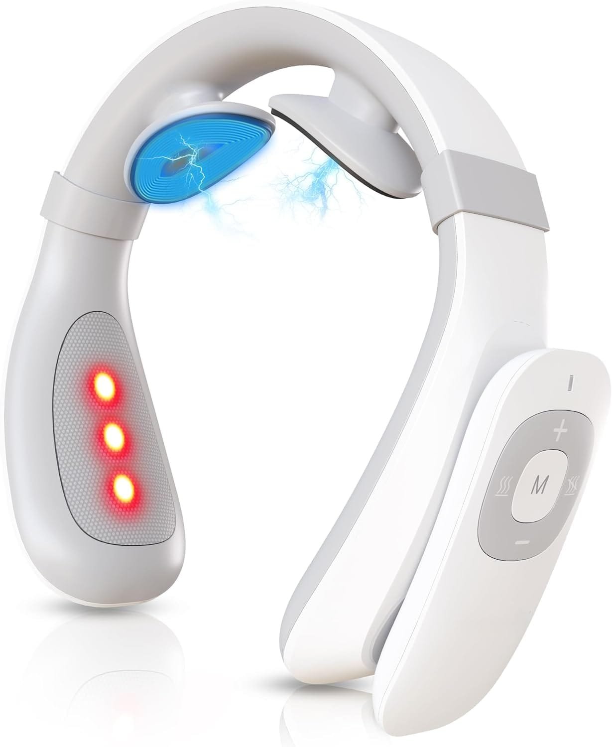 FORTHiQ Neck TENS Machine with Heat, Electric Neck Massager for Pain Relief, 15 Levels Deep Tissue Massage, Portable and Soothing