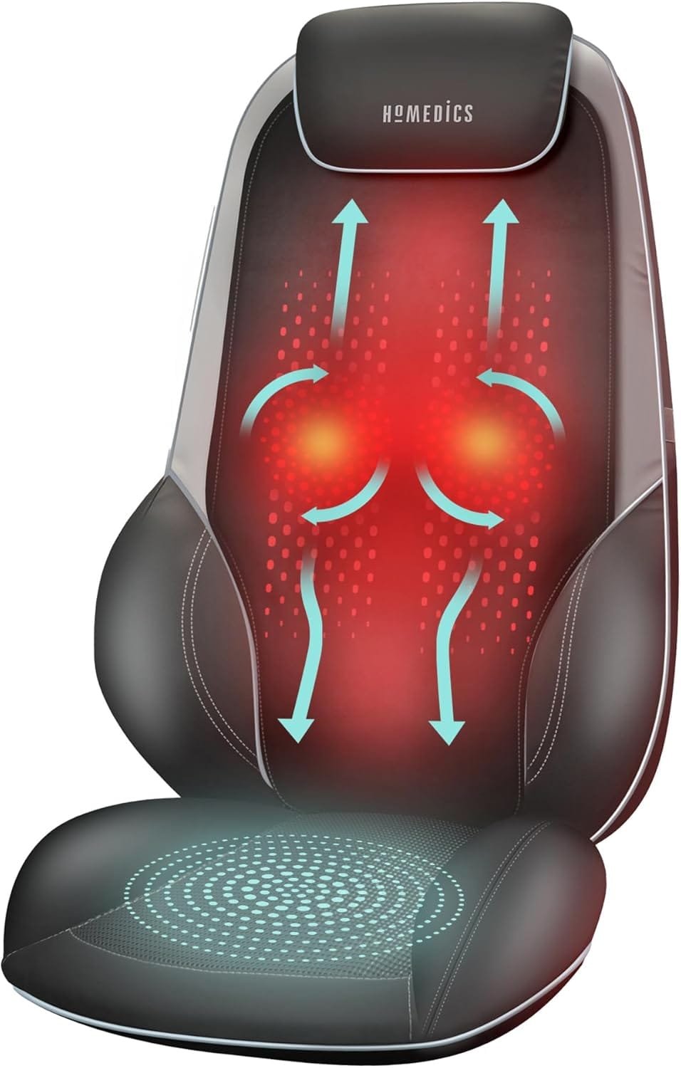 HoMedics ShiatsuMax 2.0 - Electric Heated Shiatsu Back Massager with Remote Control, Deep Kneading Massage Chair for Shoulders, Back, Upper Legs, Adjustable...