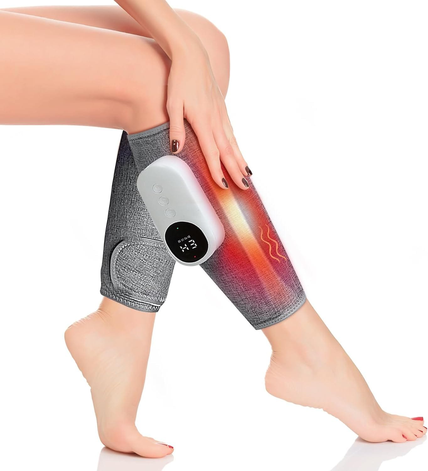 Leg Massager - Calf Massager for Circulation and Pain Relief,3 Intensity Levels, 3 Modes, Heat Function, Type-C Rechargeable, Adjustable Size, Muscle...