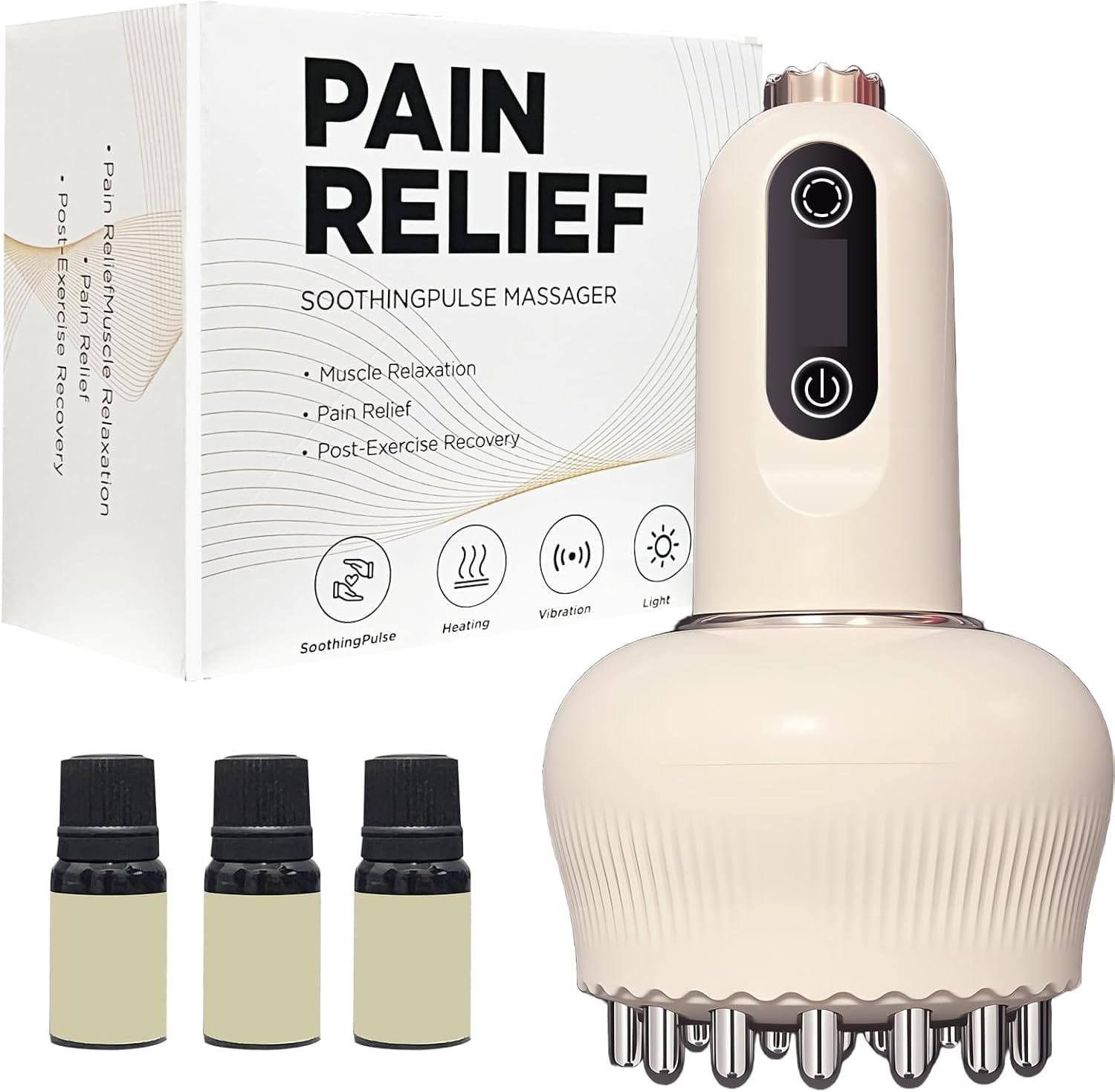 Lymphatic Drainage Massager, Cellulite Massage Tool: Reduces Stretch Marks & Cellulite, for Legs, Arms, Belly – Body with Microcurrent, Light, Heat &...