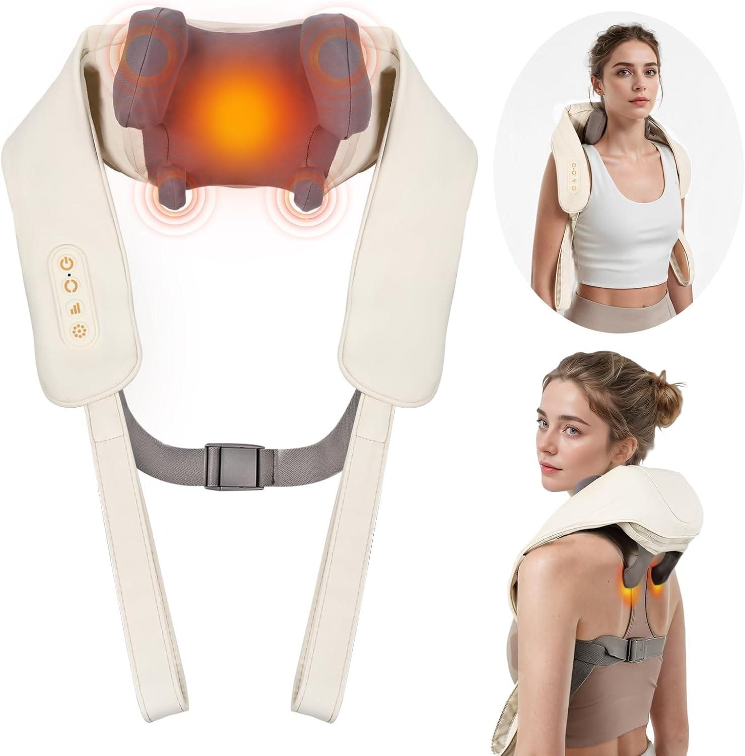 Neck Massager for Neck Pain, arboleaf Shoulder Massager for Pain Relief with Heat Deep Tissue 6D, Cordless Shiatsu Kneading Massagers for Back, Lightweight...