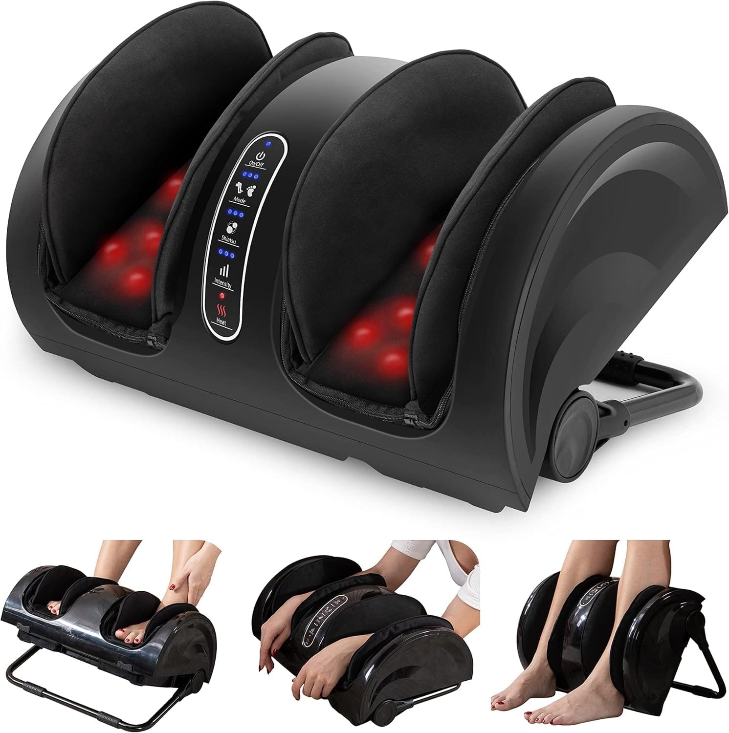 Snailax Foot Calf Massager with Heat, Leg Massager for Pain and Circulation, Shiatsu Feet Warmer for Foot, Calf, Ankle, Leg, Plantar Fasciitis, Neuropathy,...