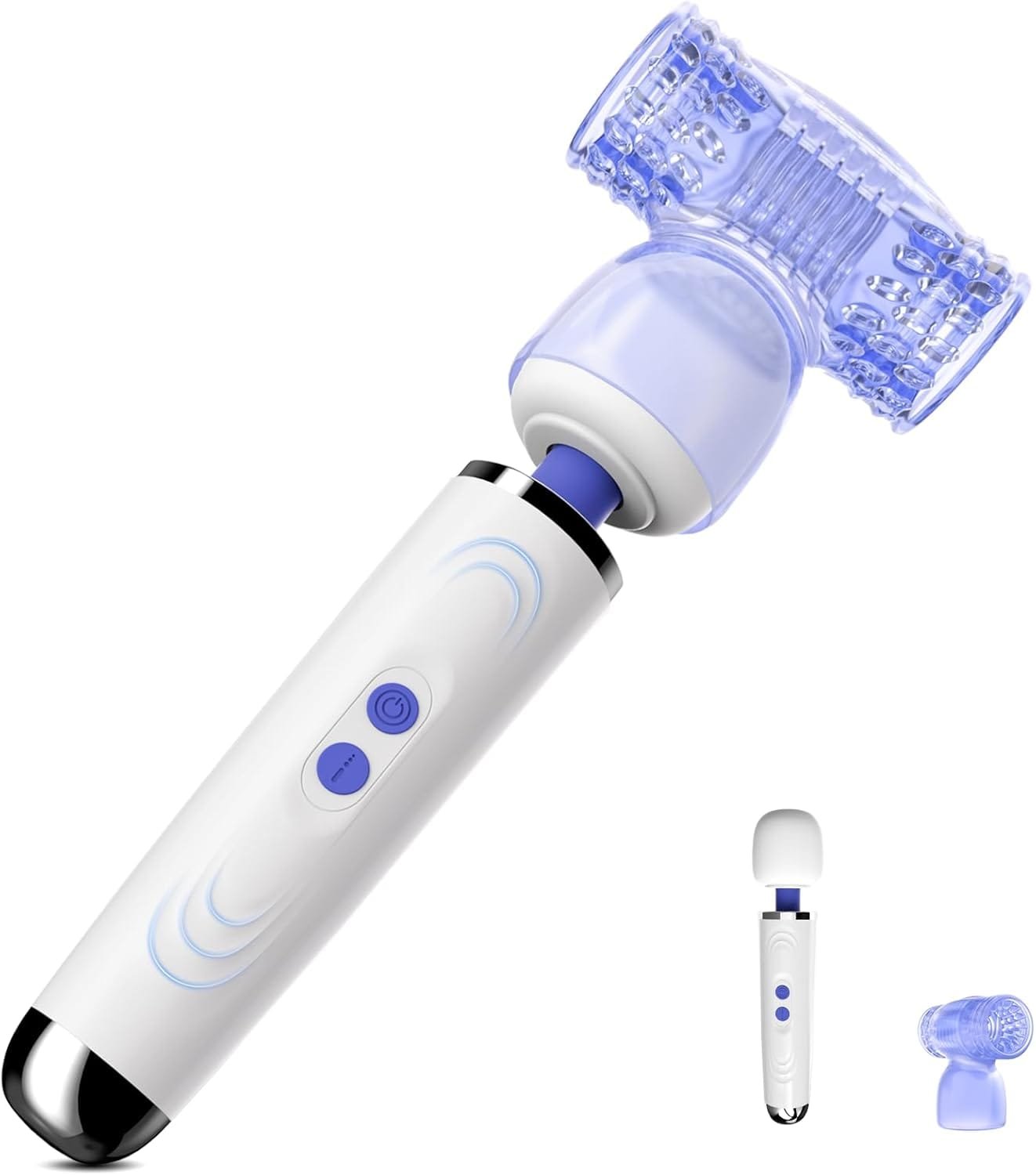 Vibrator Wand Massager Sex Toys for Men and Women, Sex Wand Vibrators with Male Masturbator Attachment, 9 Modes for Clitoral and Male Stimulation Adult Toys...