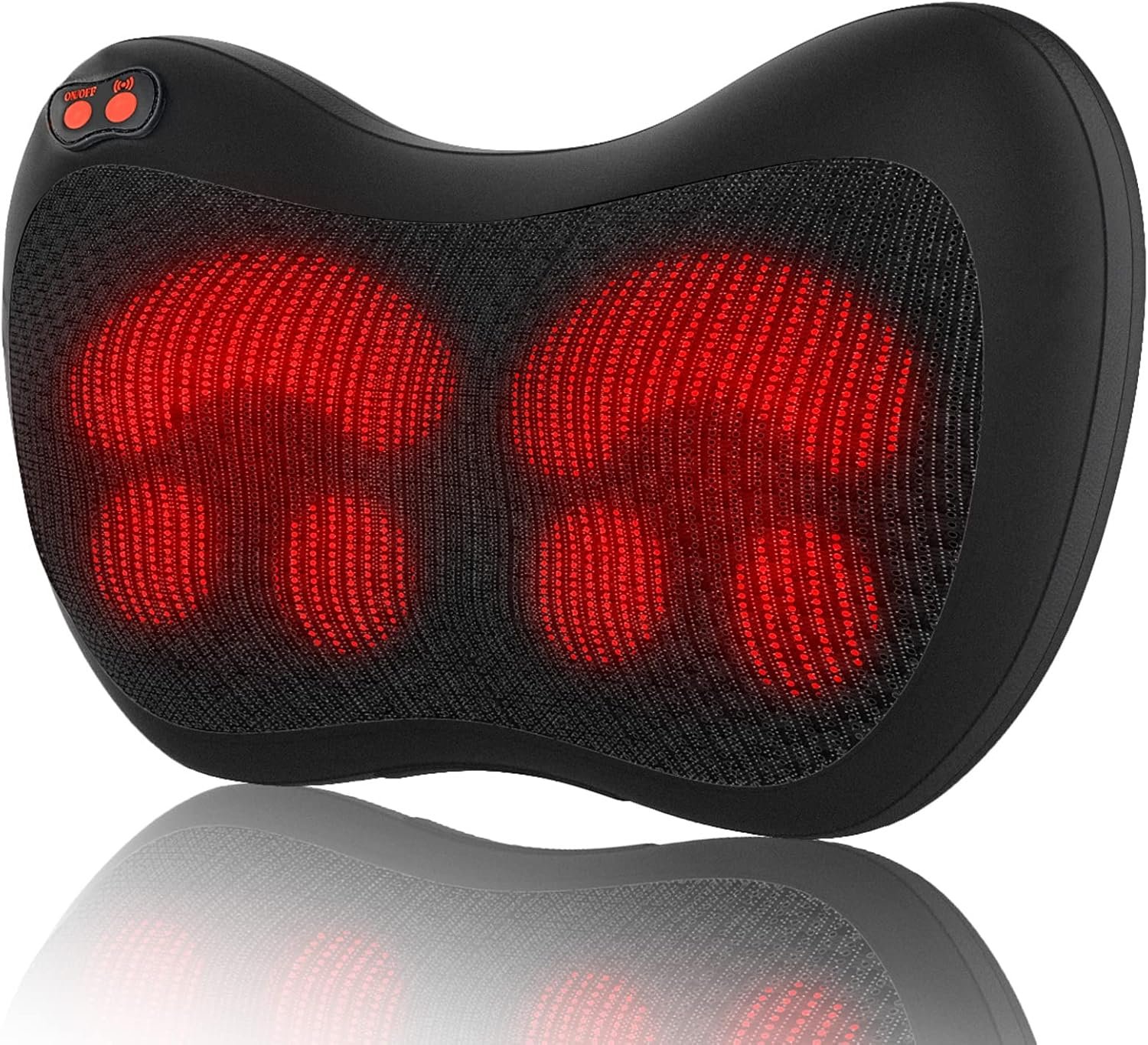 iKristin Back Neck Massager,Shiatsu Massage Pillow with Heat, Deep Tissue Kneading Massagers for Shoulder, Legs, Electric Back Massager for Home & Car