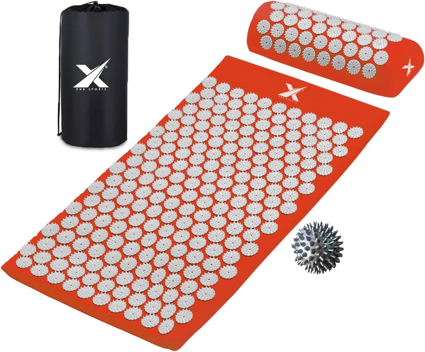 Acupressure Mat & Pillow Set - Acupuncture Reflexology Mat for Pain Relief, Stress Reduction, Yoga, Massage, and Muscle Therapy - Portable with Carrying Bag & Strap for Relaxation and Recovery