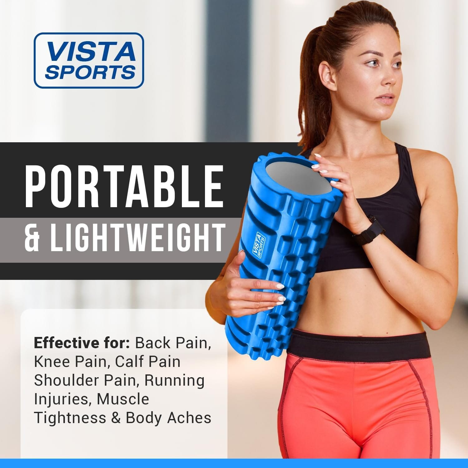 Foam Roller for Deep Tissue Muscle Massage Trigger Point Muscles Enhance Recovery for Physical Therapy and Rehab (Black)