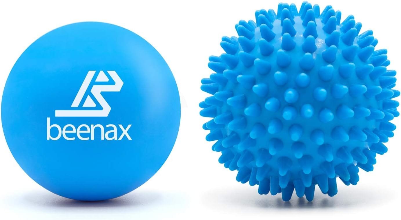 Lacrosse & Hard Spiky Massage Ball Set - Trigger Point, Myofascial Release, Plantar Fasciitis, Deep Tissue, Muscle Relief, Yoga, Pilates, Physio,...