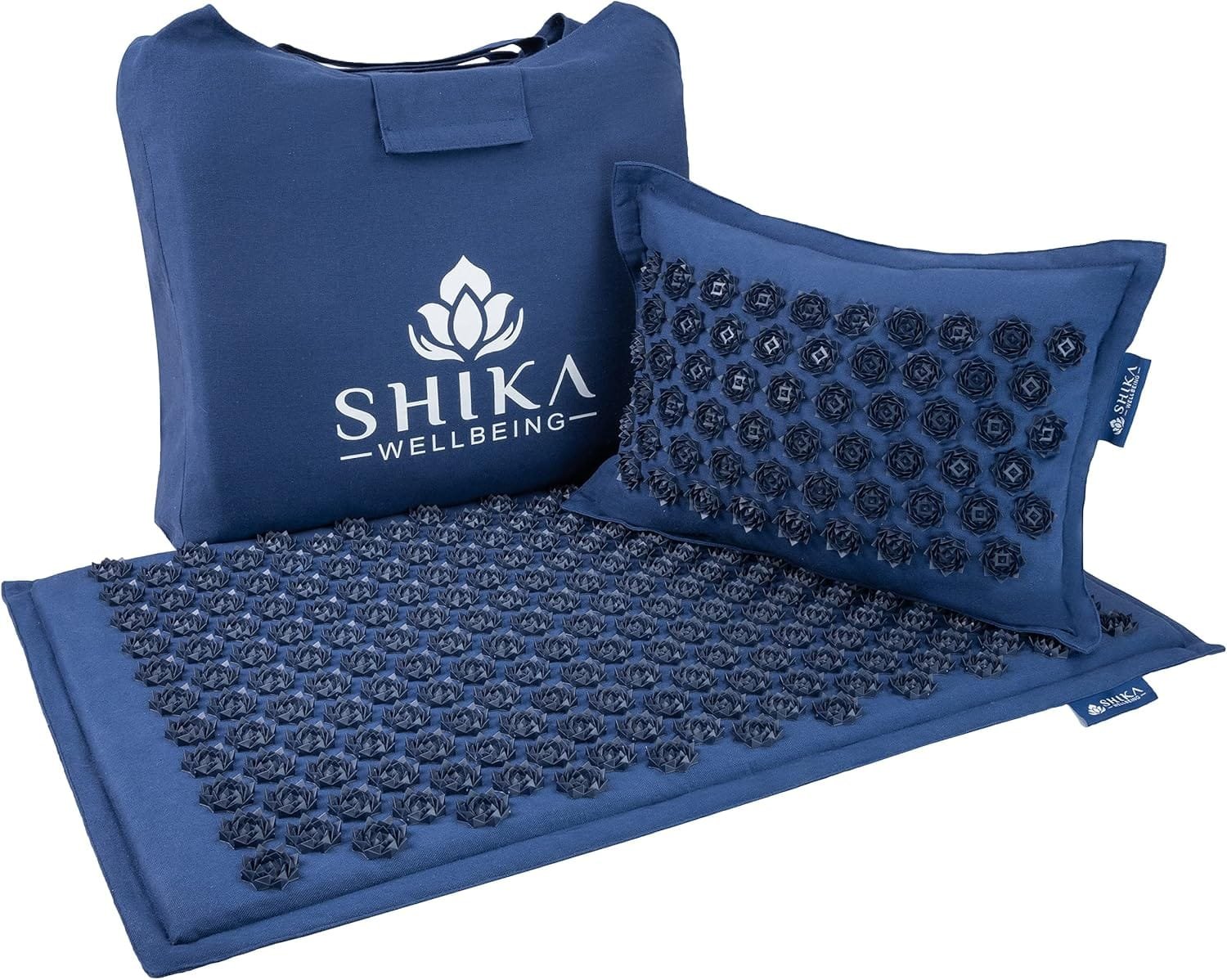 Premium acupressure mat and pillow set with carry bag