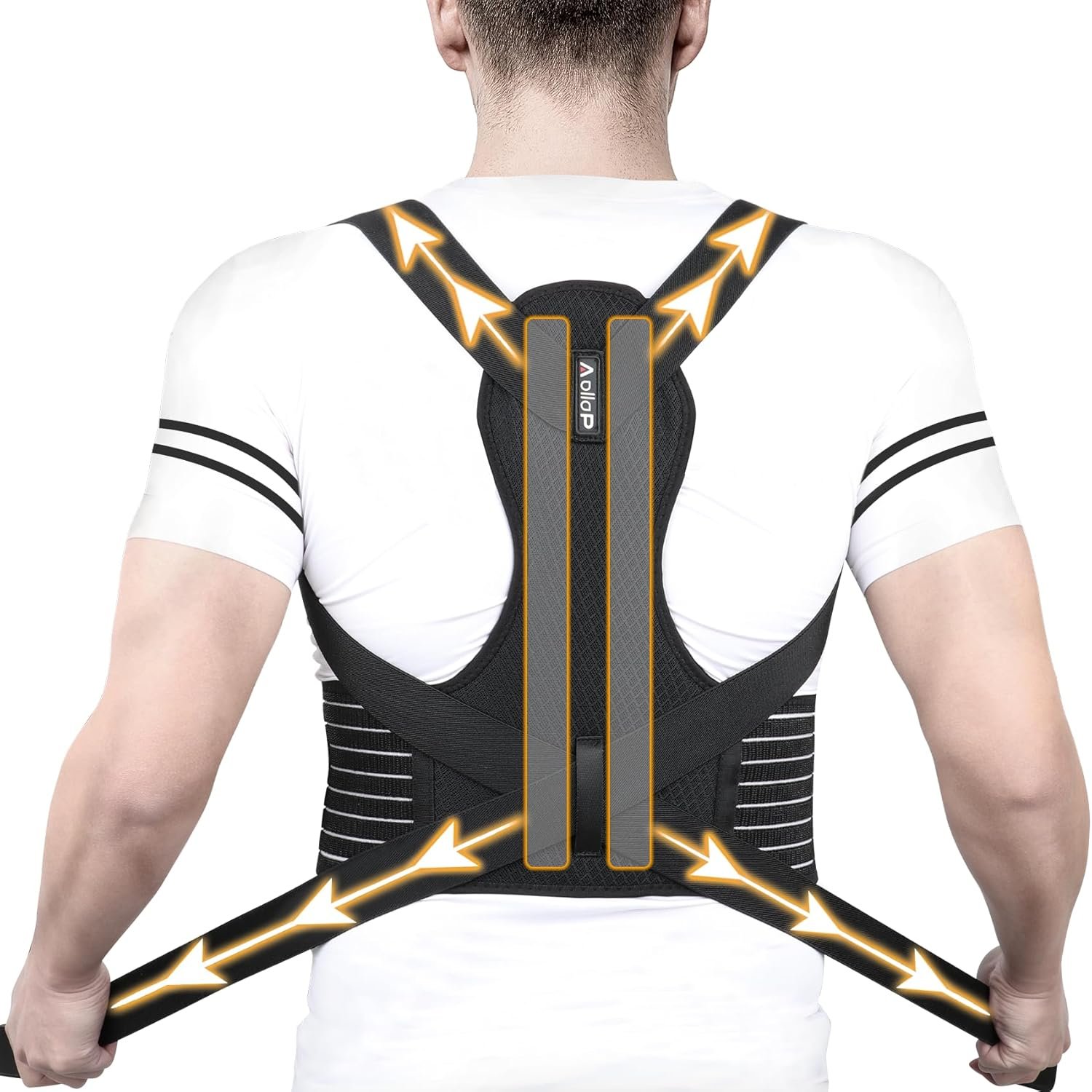 Aollop Posture Corrector Men and Women - Back Brace Back Support Belt with Breathable Adjustable Elastic Bands Back Straightener Improve Lumbar Support Belt...