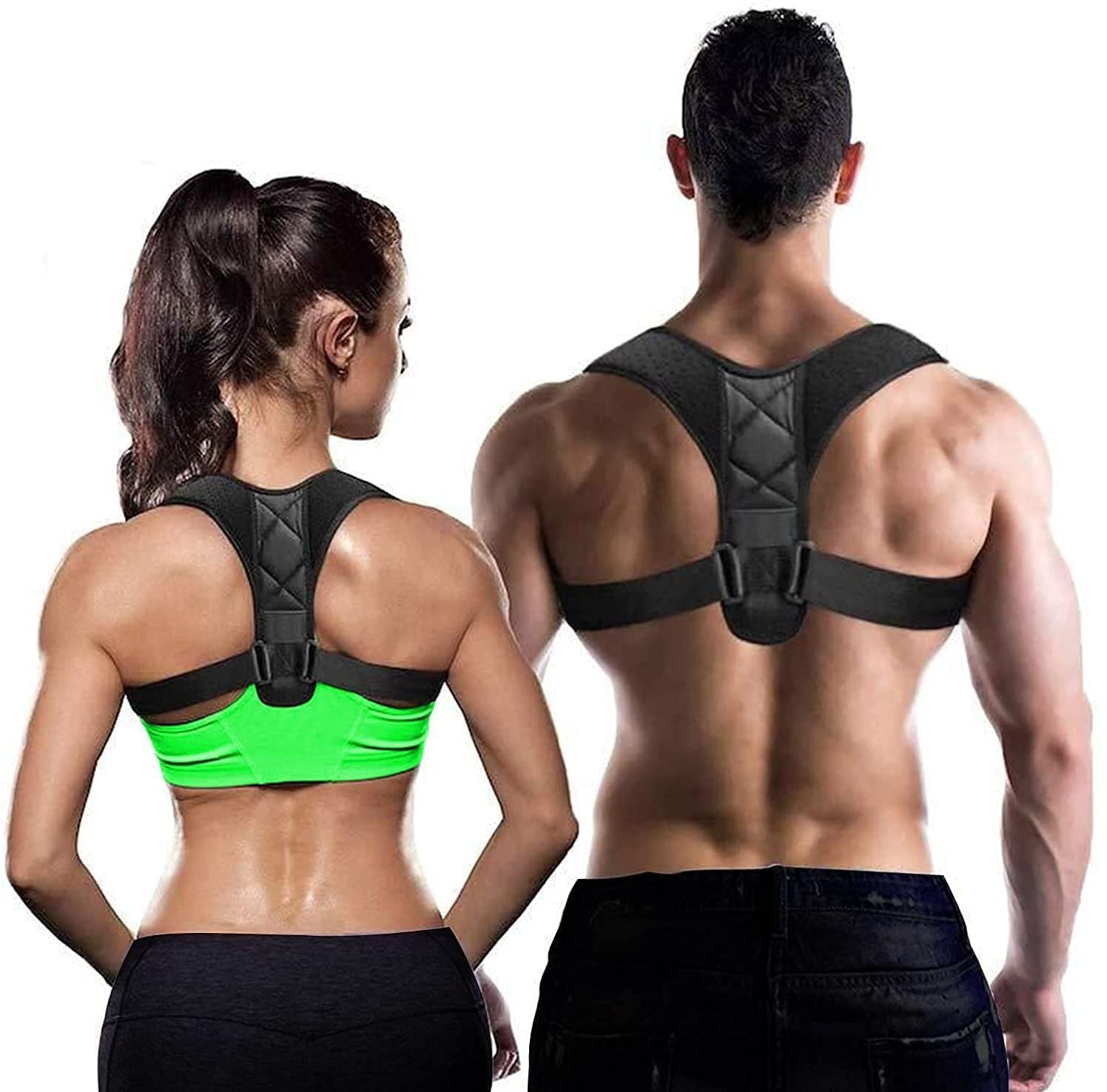 Back Correction Belt for Women and Men: Improve Posture Correct Hunchback Slouching Invisible Under Clothes - Adjustable Lightweight Upper Back Brace for...