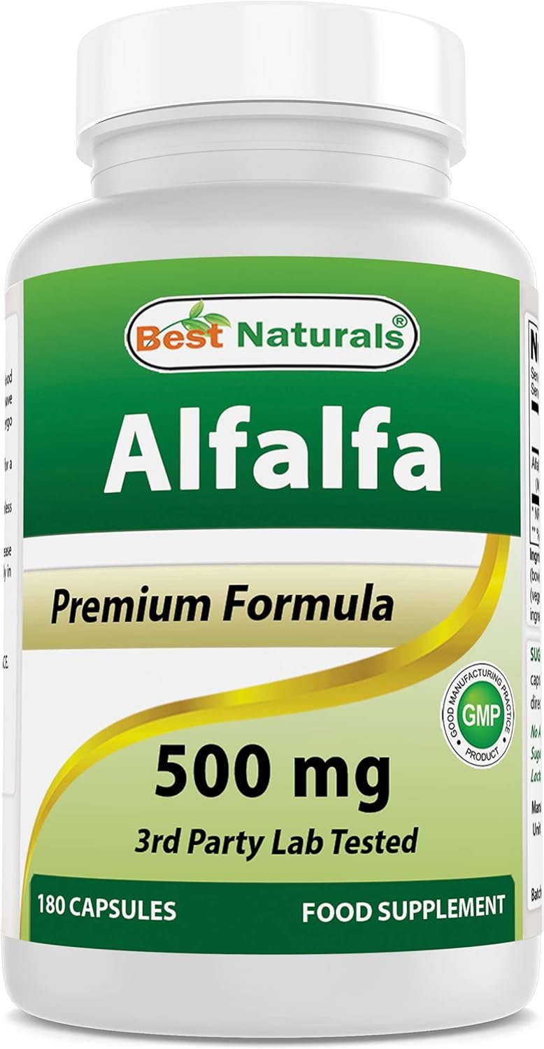 Best Naturals Alfalfa Green Super Food 500 mg 180 Capsules