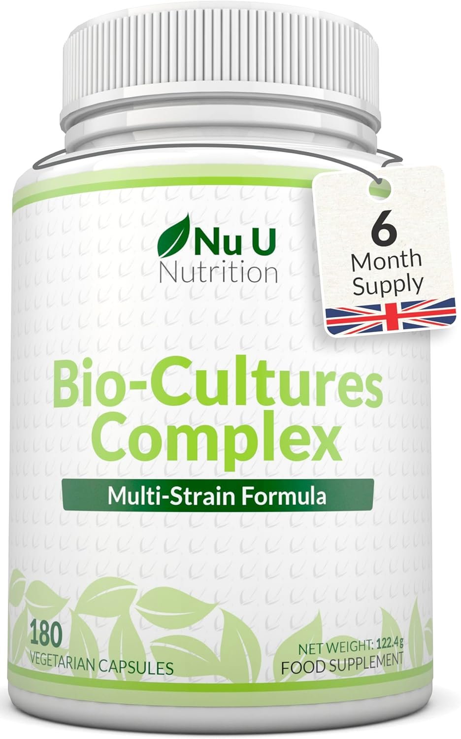 Bio-Cultures Complex - 180 High Strength Capsules - Lactobacillus Acidophilus, Rhamnosus & Bifidobacterium - 6 Month Supply - Gentle Vegetarian...