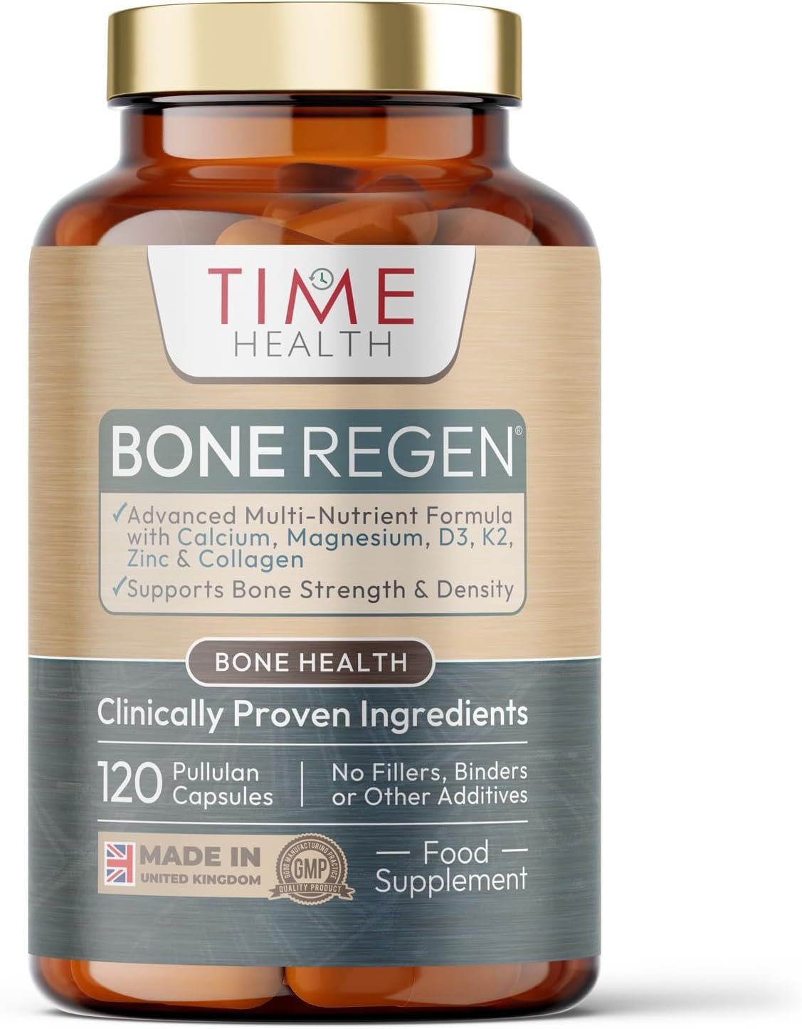 Bone Regen® – Osteo Support – Bone Strength, Density & Fracture Repair – with Calcium, Magnesium, Vitamin D3, K2, Zinc & Collagen – Clinically...
