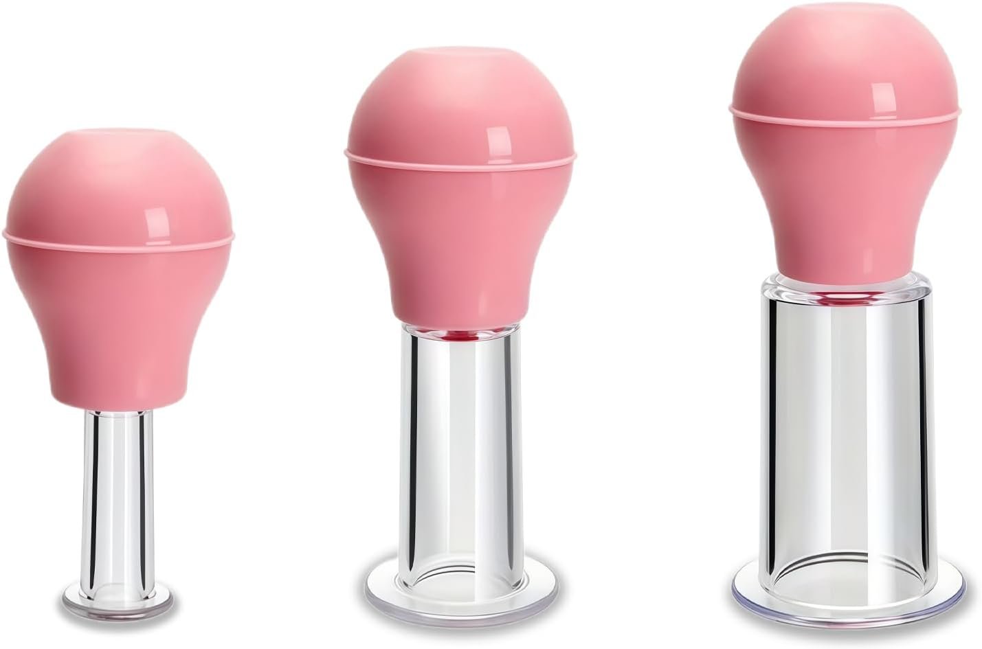 Debbery 3Pcs Facial Cupping Set, 3 Sizes Silicone Facial Cupping Set for Face, Neck, Back, Eyes Massage Vacuum Cup Suction