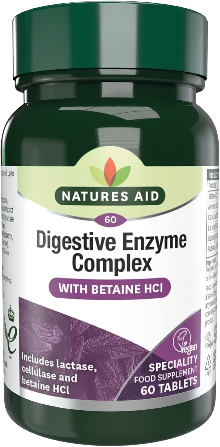 igestive Enzyme Complex – Supports Digestion, Bloating & Discomfort Relief and Nutrient Absorption – Betaine HCl - Vegan