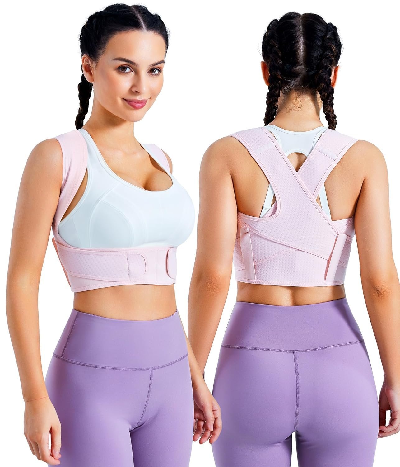 KUMAYES Posture Corrector, Upper Back Lumbar Support Straightener Strap, Neck and Shoulder Brace Belt for Women & Men Hunchback Scoliosis Spine Align...