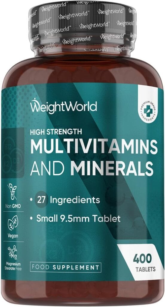 Multivitamin Tablets for Women & Men - 27 Essential Nutrients - 400 Small Tablets - 1+ Year Supply - Tasty Peppermint Flavour - Vegan Multi Vitamins