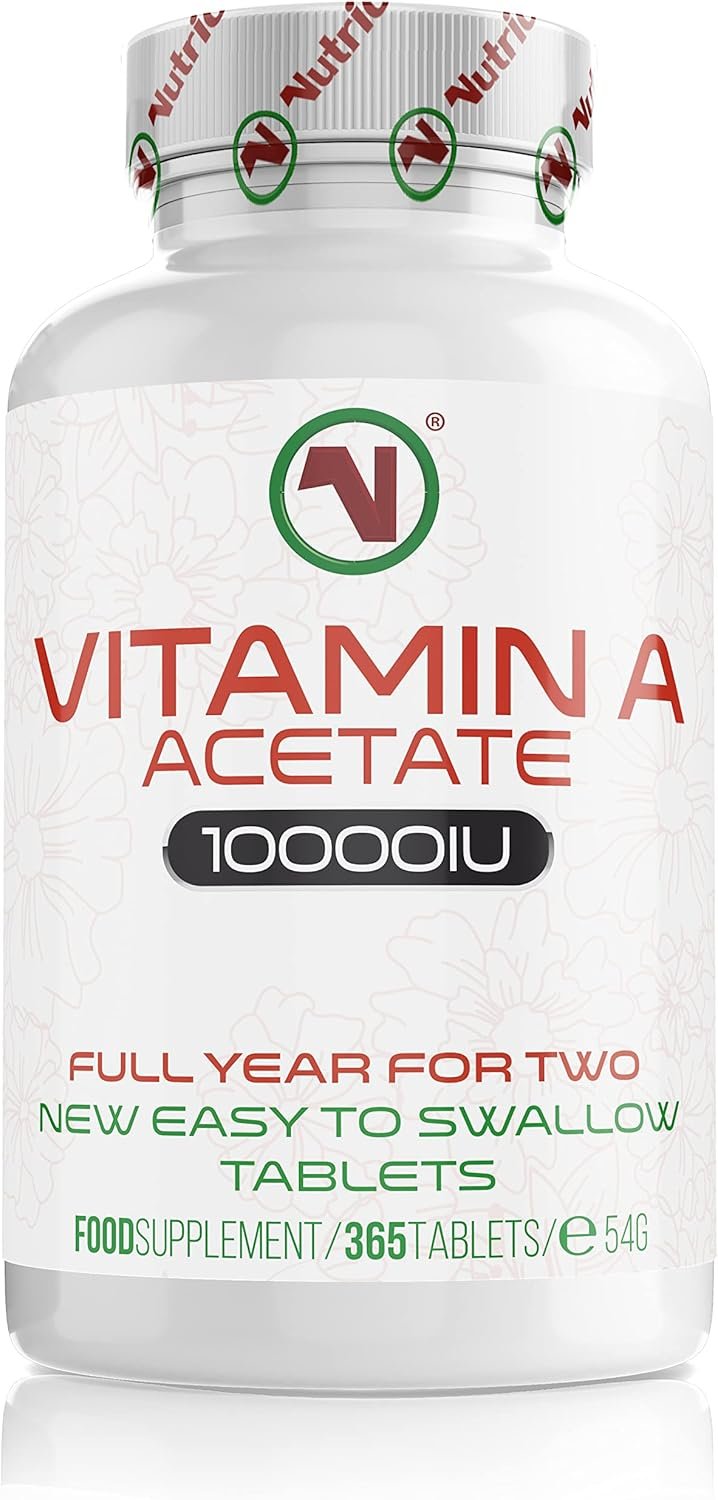 Nutriodol Vitamin A 10,000IU | 365 Easy to Swallow Tablets | High Strength | for Normal Skin, Eyes & Immune System | Clean Formula by Nutriodol.